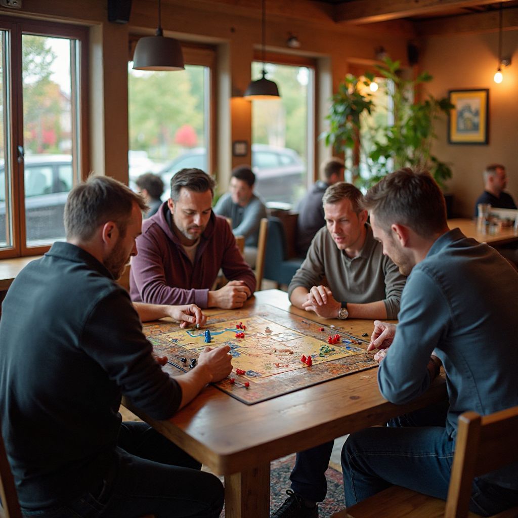 Gaming tables area with players enjoying games